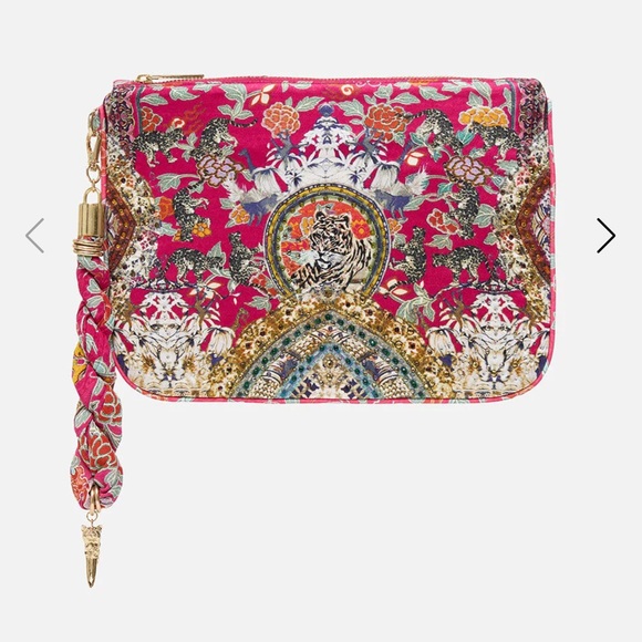 CAMILLA *Taste of Twilight* silk crystal scarf clutch sac bag wristlet